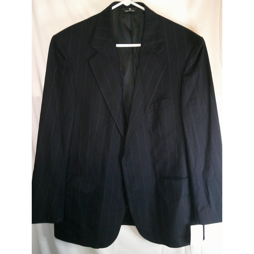 Vintage Chaps Ralph Lauren Made USA Pinstripe Blazer Sport Coat Business 42‎ REG
